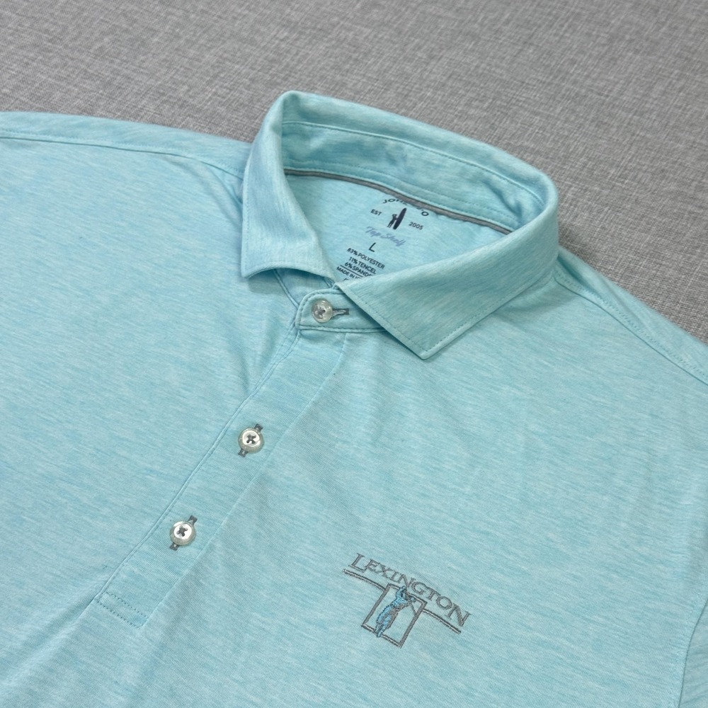 Johnnie-O Top Shelf Golf Polo‎ Shirt Mens Large Blue Polyester Lyocell